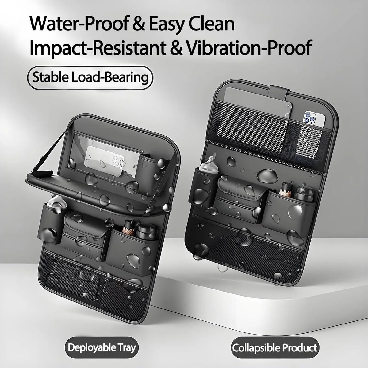 Premium Backseat Organizer with Folding Tray