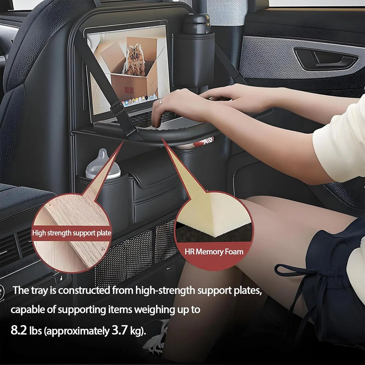 Premium Backseat Organizer with Folding Tray