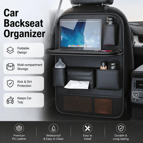 Premium Backseat Organizer with Folding Tray