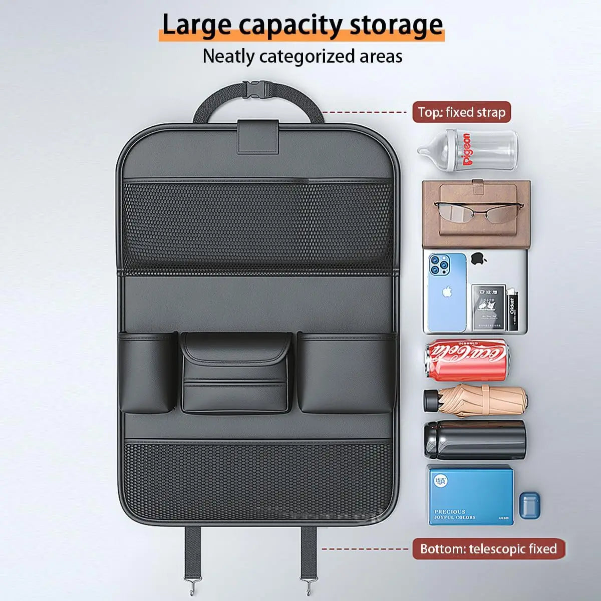 Premium Backseat Organizer with Folding Tray